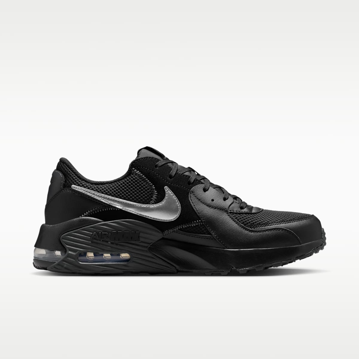 Nike Air Max Excee Men's Shoes - Black/Dark Smoke Grey/Metallic Silver - Image 3