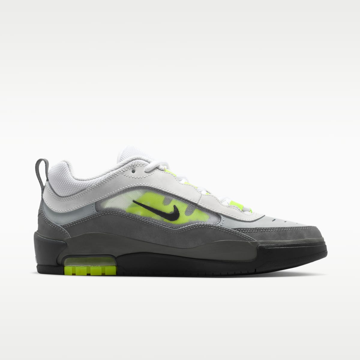 Nike Air Max Ishod Skate Shoes - Black/Anthracite/Light Graphite/Neon Yellow - Image 3