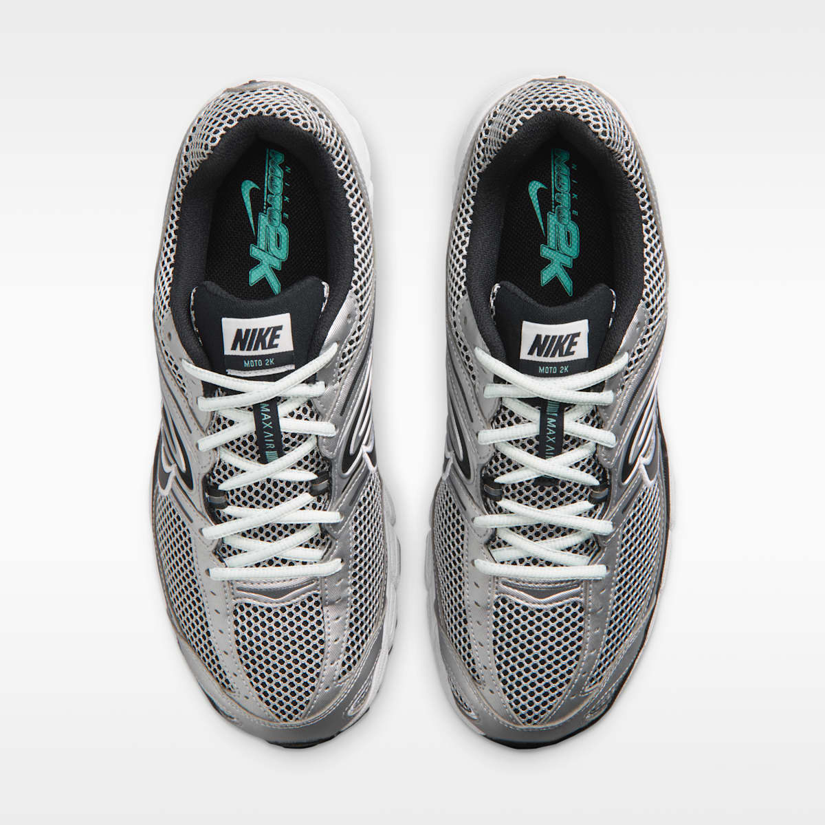 Nike Air Max Moto 2K Men's Shoes - Off White/Metallic Silver/Hyper Turquoise/Black - Image 4