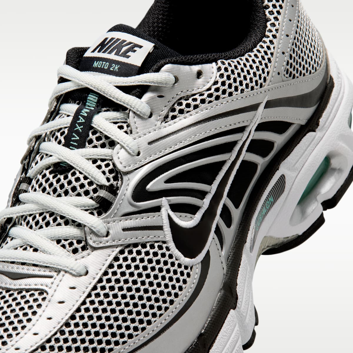 Nike Air Max Moto 2K Men's Shoes - Off White/Metallic Silver/Hyper Turquoise/Black - Image 7