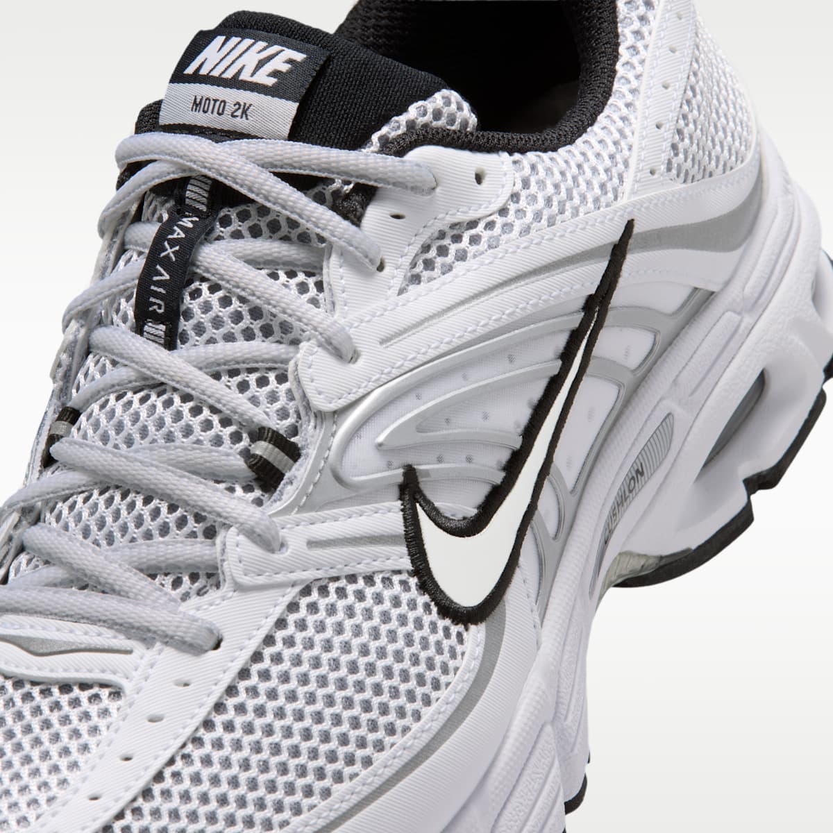 Nike Air Max Moto 2K Men's Shoes - White/Black/Wolf Grey/Metallic Silver - Image 7