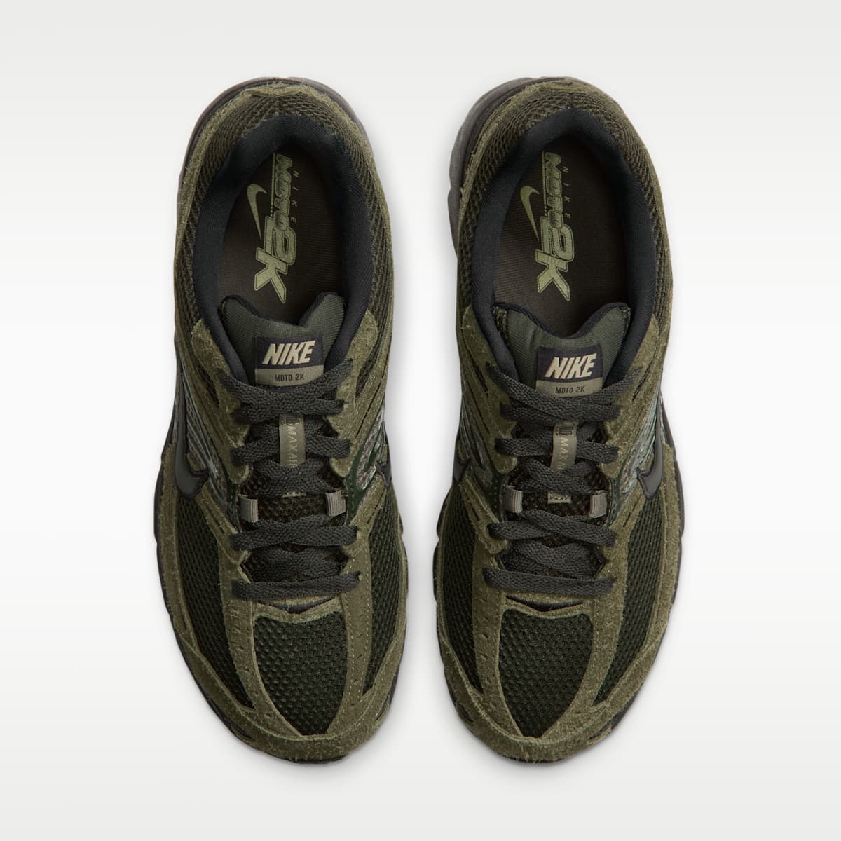 Nike Air Max Moto 2K Suede Shoes - Medium Olive/Black/Neutral Olive/Sequoia - Image 4
