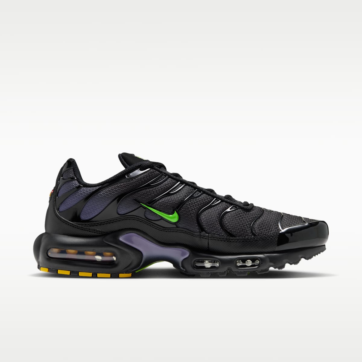 Nike Air Max Plus Men's Shoes - Black/Canyon Purple/Electric Green - Image 3