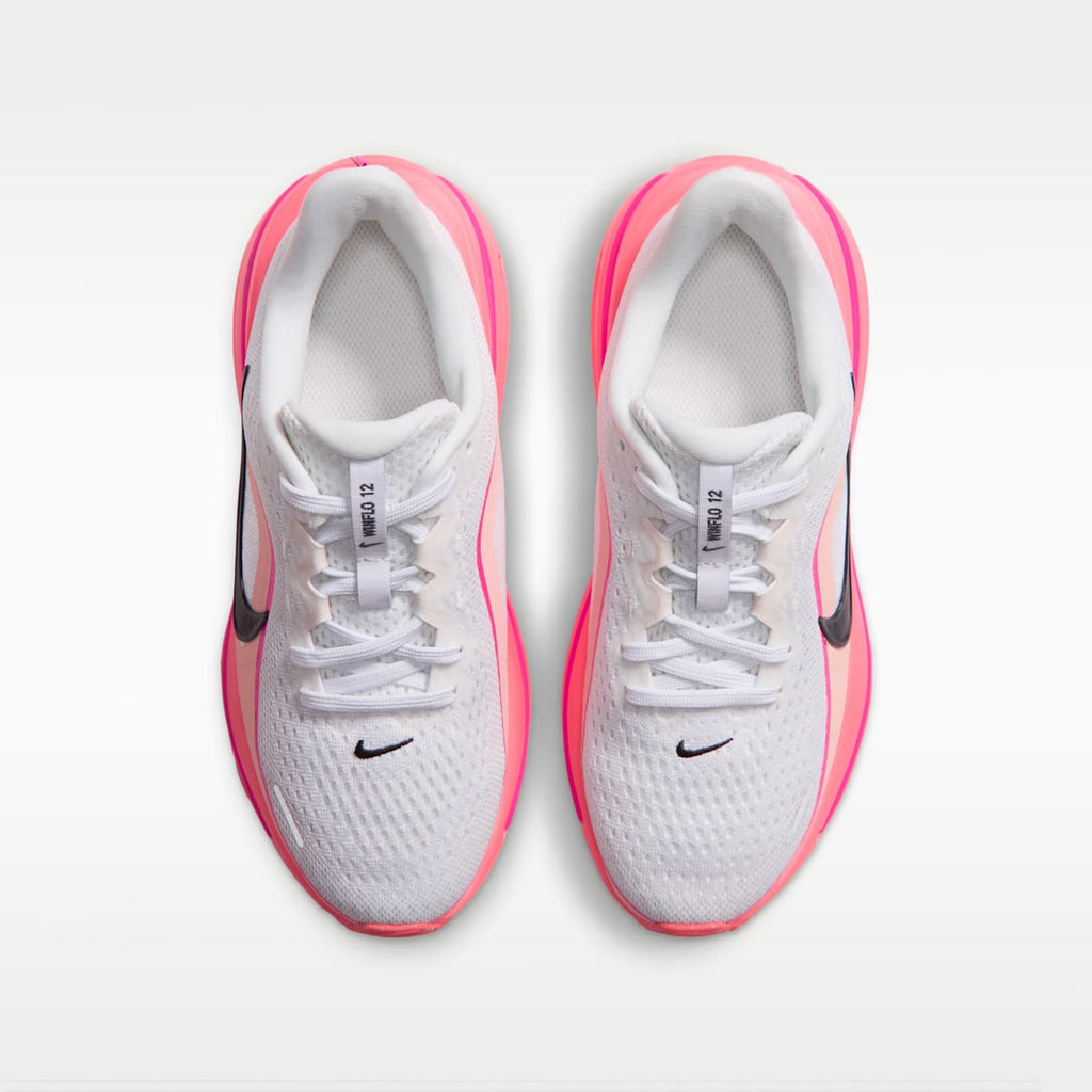 Nike Winflo 12 Big Kids' Road Running Shoes - White/Atomic Pink/Hyper Pink/Gridiron