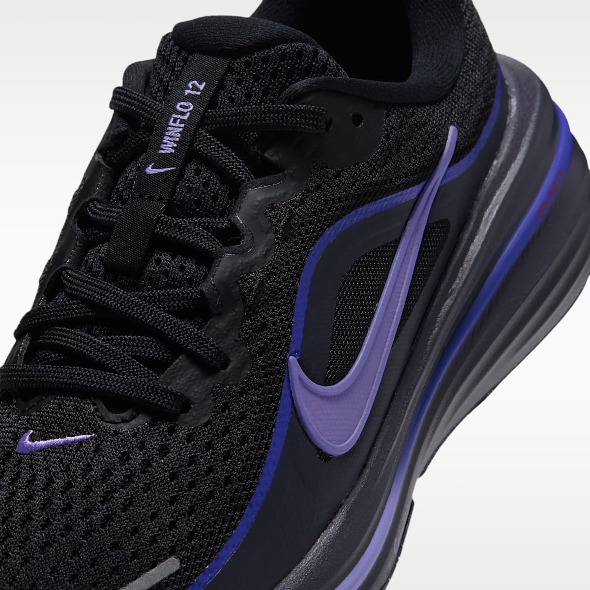 Nike Winflo 12 Big Kids' Road Running Shoes - Black/Gridiron/Persian Violet/Purple Pulse