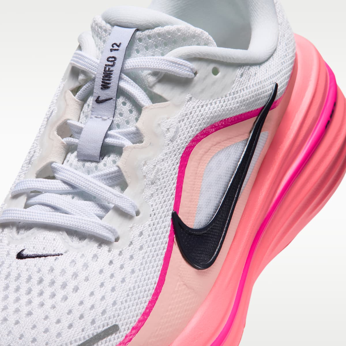 Nike Winflo 12 Big Kids' Road Running Shoes - White/Atomic Pink/Hyper Pink/Gridiron