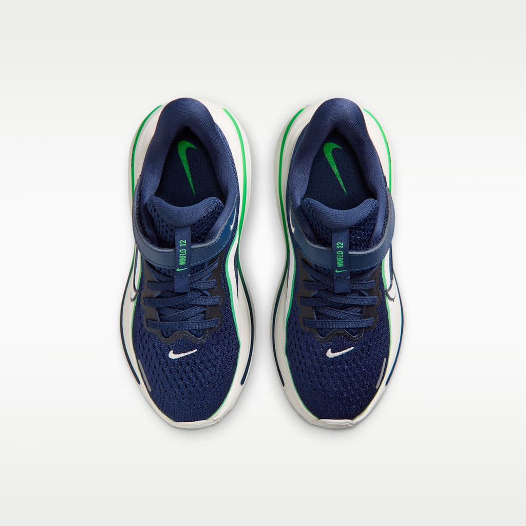 Nike Winflo 12 Little Kids' Road Running Shoes - Midnight Navy/Green Spark/Summit White