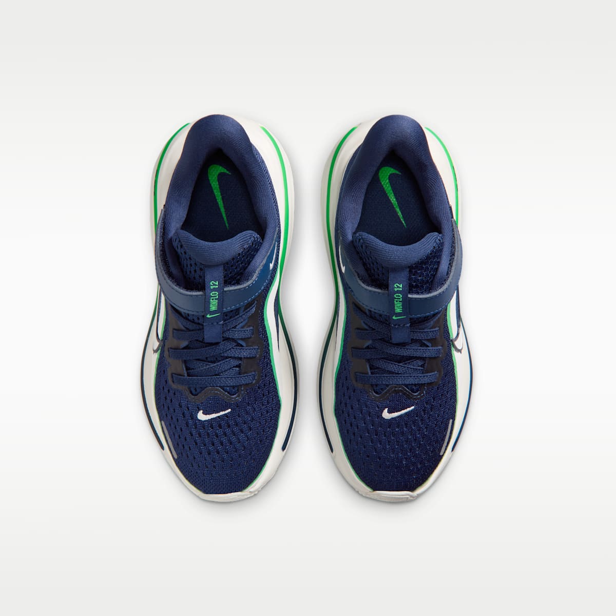 Nike Winflo 12 Little Kids' Road Running Shoes - Midnight Navy/Green Spark/Summit White