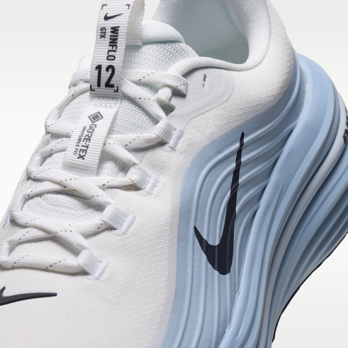 Nike Winflo 12 GORE-TEX Men's Waterproof Road Running Shoes - White/Light Armory Blue/Football Grey/Gridiron - Image 7