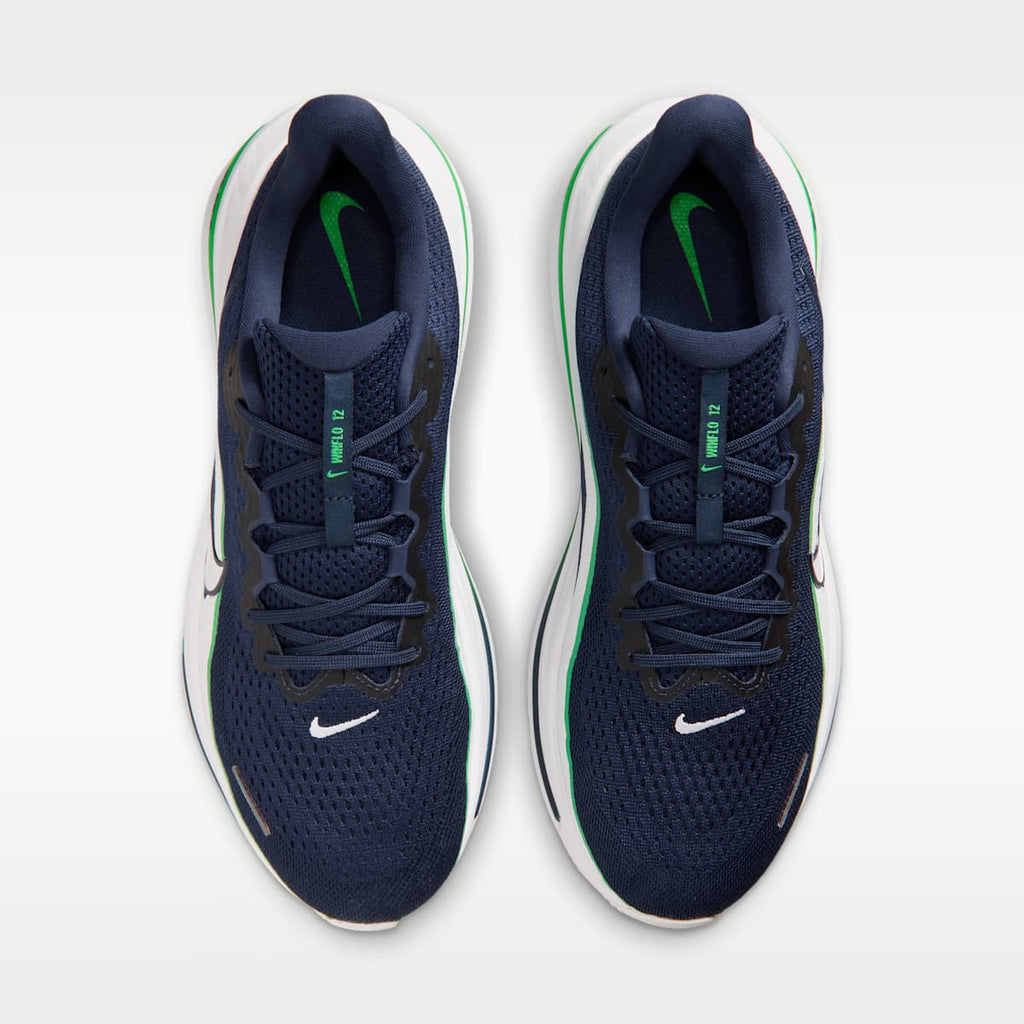Nike Winflo 12 Men's Road Running Shoes (Wide) - Midnight Navy/Green Spark/Summit White - Image 4