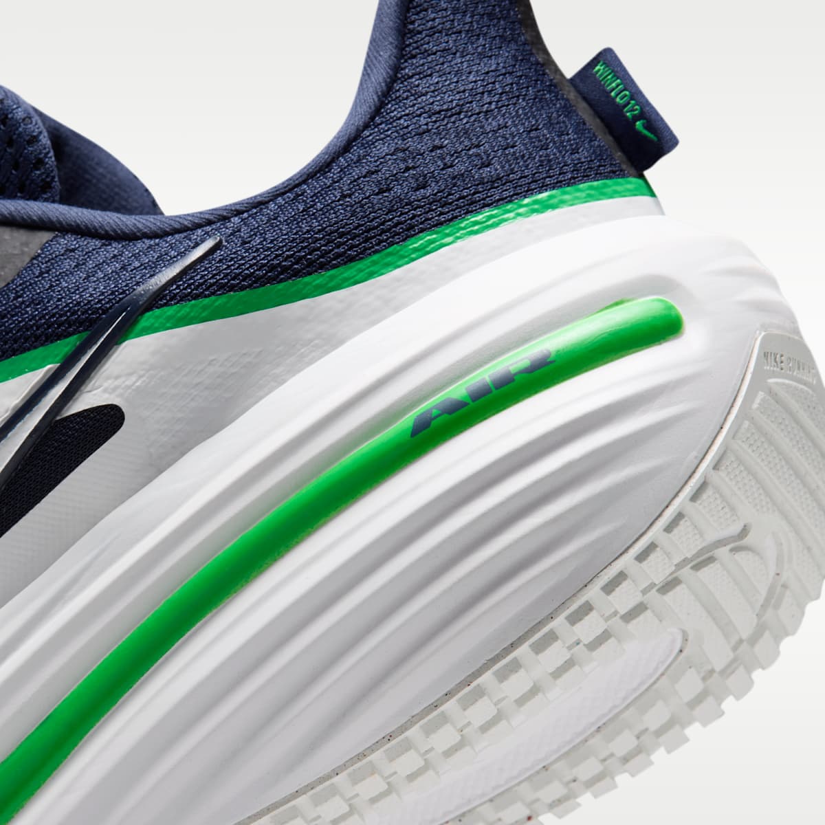 Nike Winflo 12 Men's Road Running Shoes (Wide) - Midnight Navy/Green Spark/Summit White - Image 8