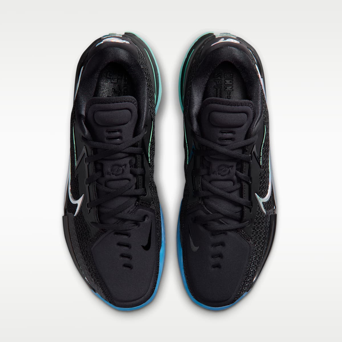 Nike G.T. Cut "Nike Nationals" Men's Basketball Shoes - Black/Green Glow/Blue Glow/Multi-Color - Image 4