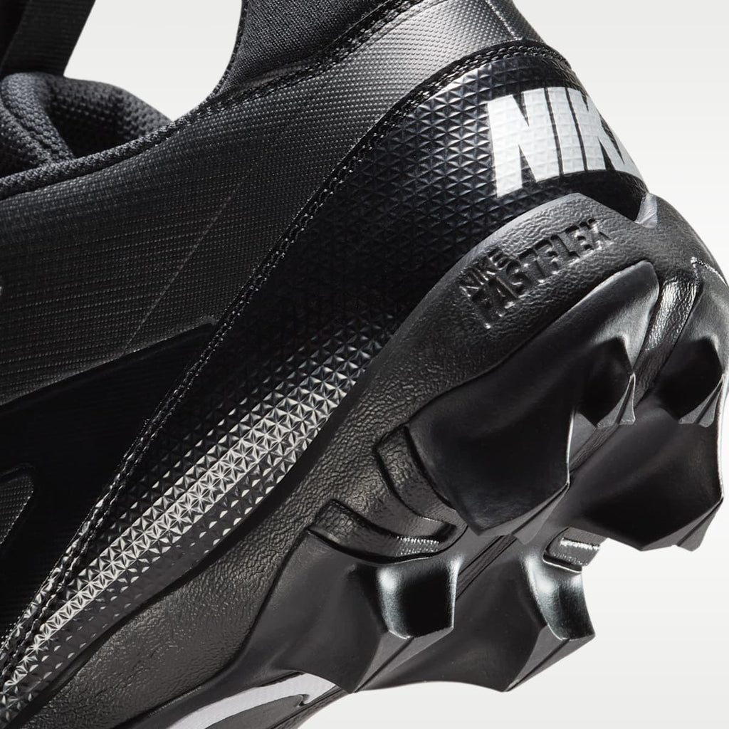 Nike Alpha Menace 4 Shark Football Cleats (Wide) - Black/Metallic Silver - Image 9
