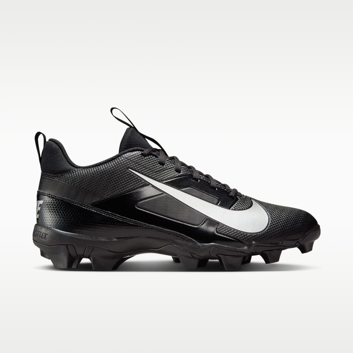 Nike Alpha Menace 4 Shark Football Cleats (Wide) - Black/Metallic Silver - Image 3