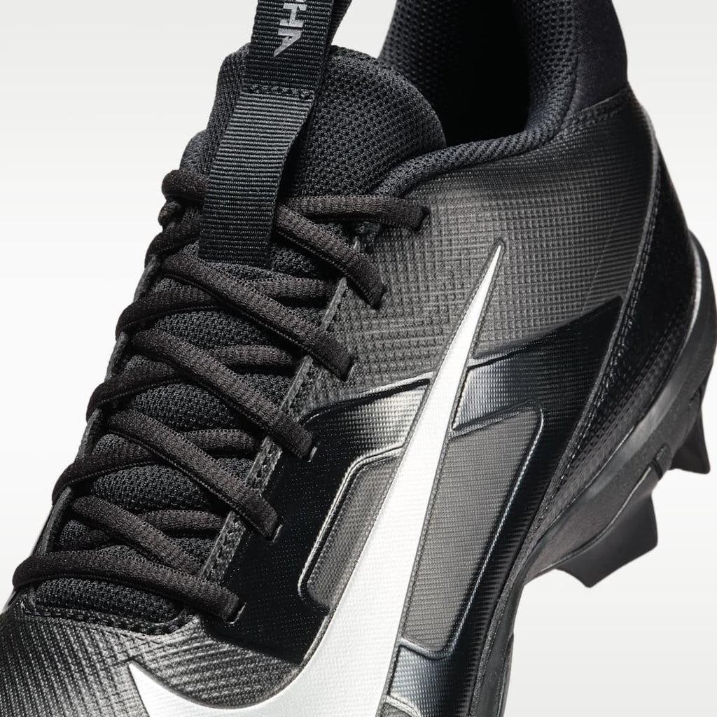 Nike Alpha Menace 4 Shark Football Cleats (Wide) - Black/Metallic Silver - Image 8