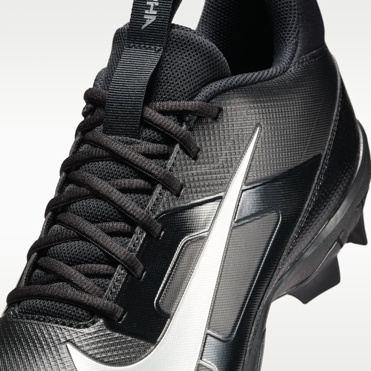 Nike Alpha Menace 4 Shark Football Cleats (Wide) - Black/Metallic Silver - Image 8