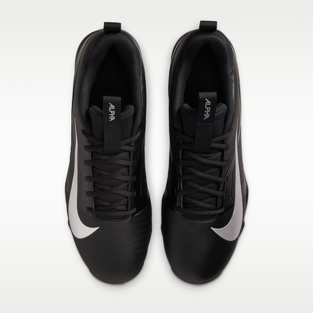 Nike Alpha Menace 4 Shark Football Cleats (Wide) - Black/Metallic Silver - Image 4