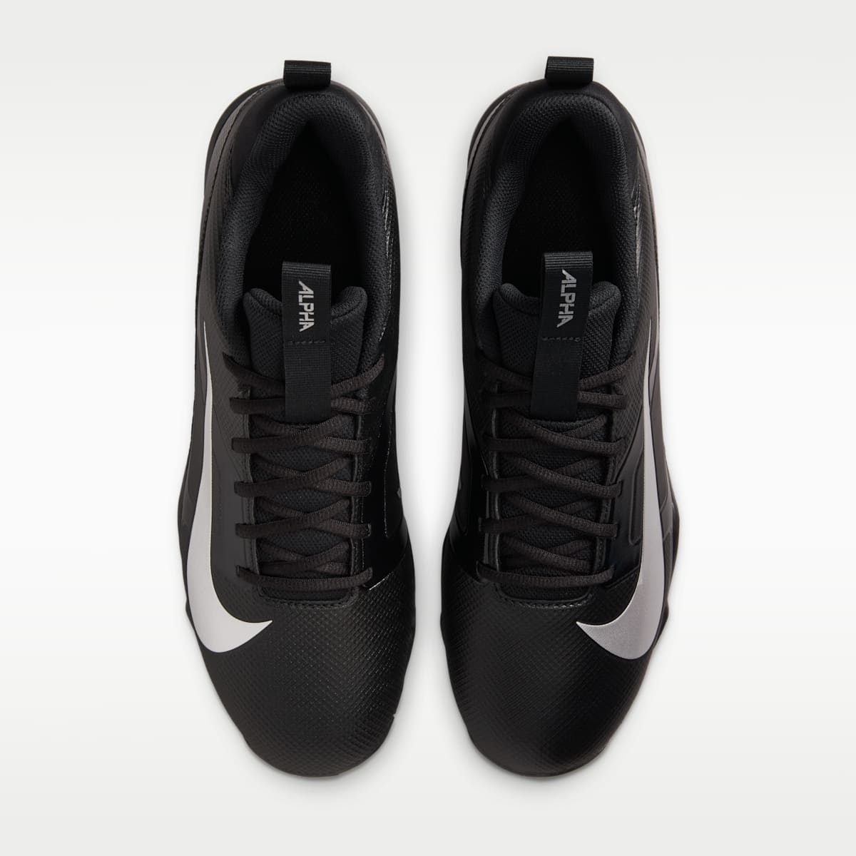 Nike Alpha Menace 4 Shark Football Cleats (Wide) - Black/Metallic Silver - Image 4