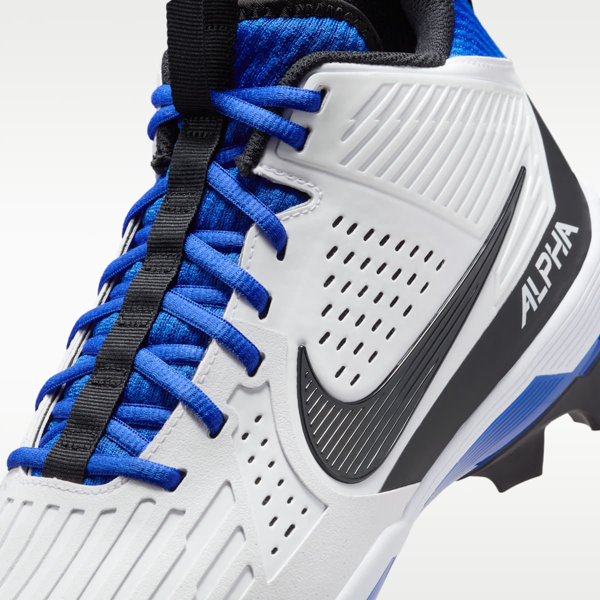Nike Alpha Menace Strong Men's Football Cleats - White/Hyper Royal/Dark Smoke Grey/Black - Image 8