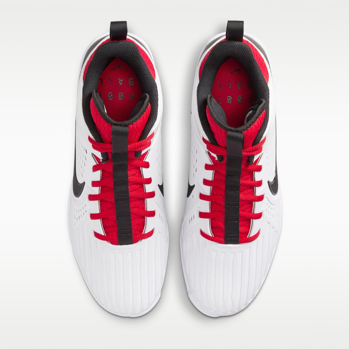 Nike Alpha Menace Strong Men's Football Cleats - White/University Red/Dark Smoke Grey/Black - Image 4