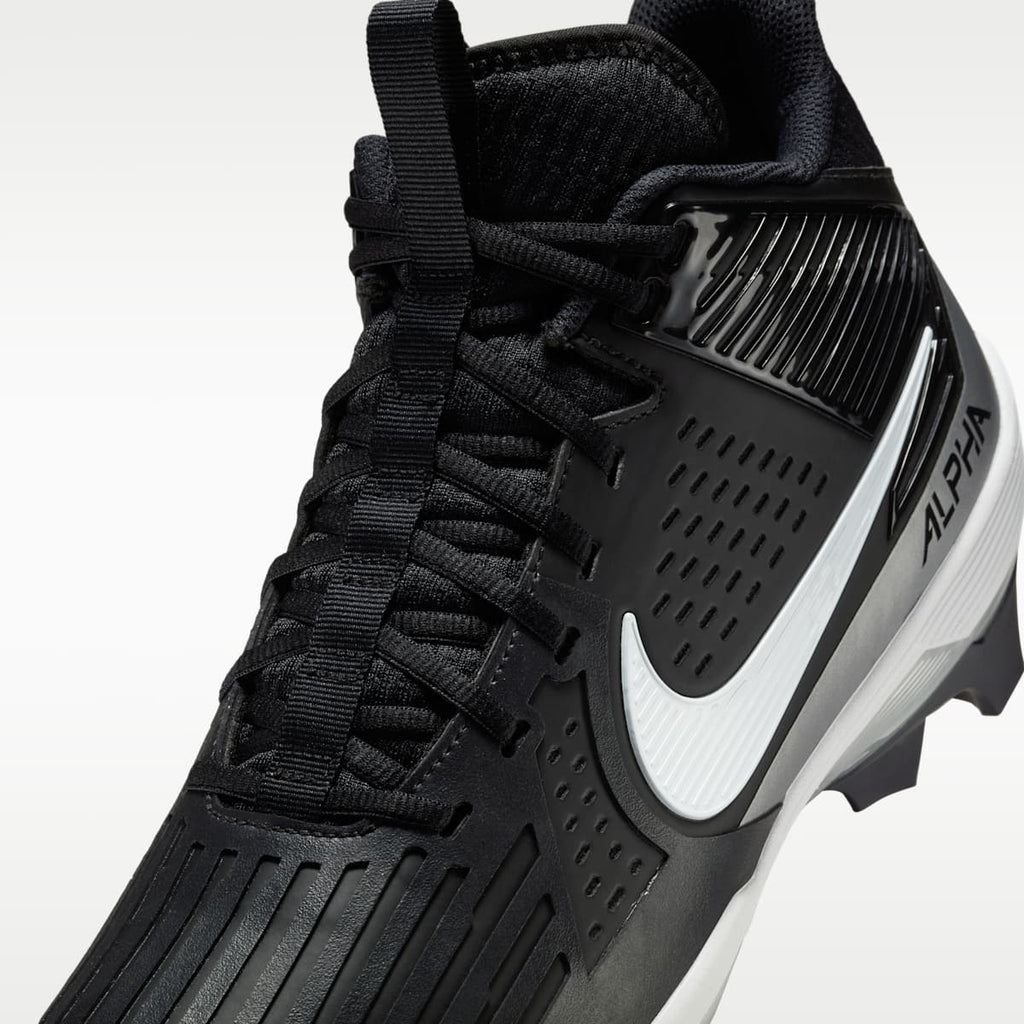 Nike Alpha Menace Strong Men's Football Cleats - Black/Metallic Silver/White - Image 8