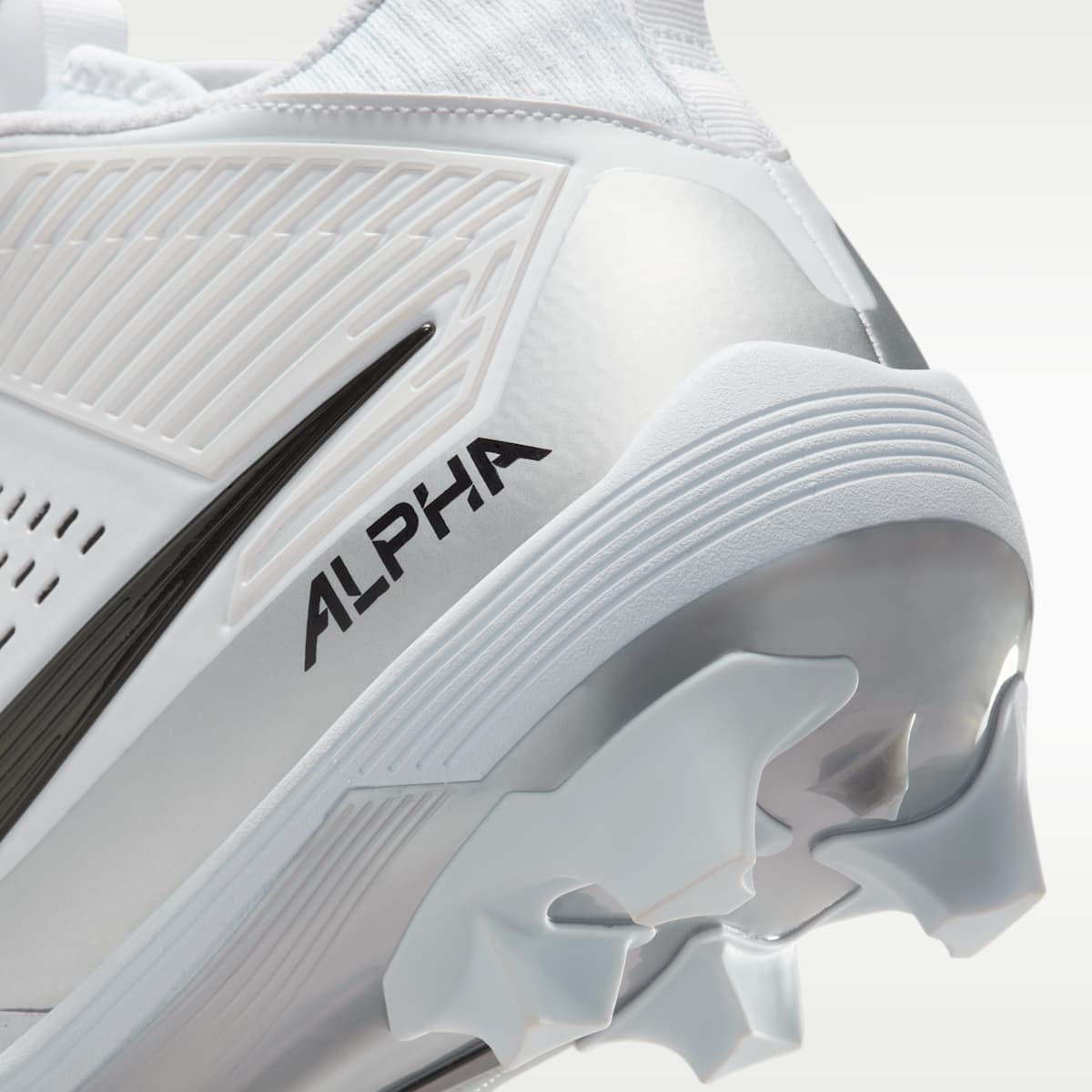 Nike Alpha Menace Strong Men's Football Cleats - White/Metallic Silver/Black - Image 9