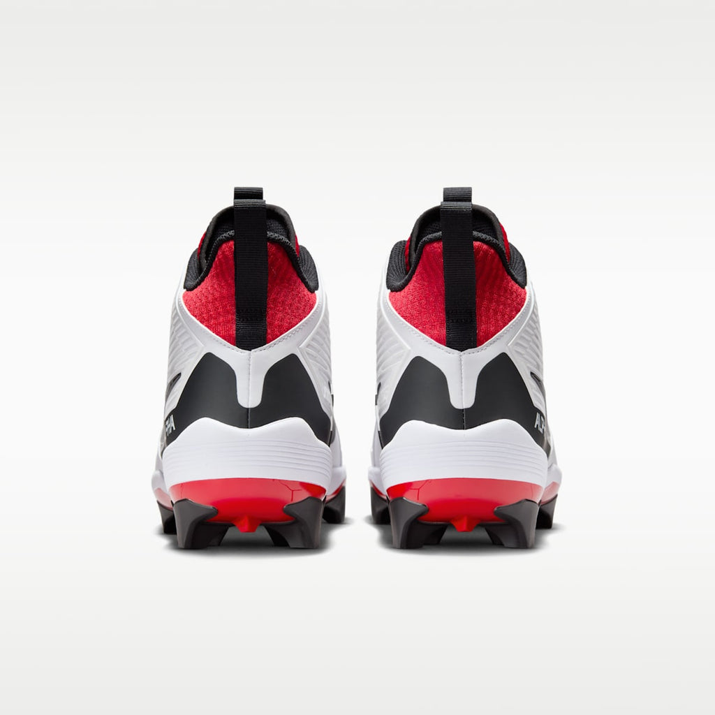 Nike Alpha Menace Strong Men's Football Cleats - White/University Red/Dark Smoke Grey/Black - Image 6