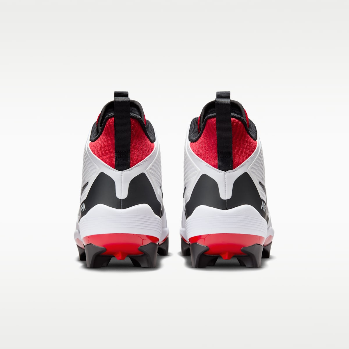 Nike Alpha Menace Strong Men's Football Cleats - White/University Red/Dark Smoke Grey/Black - Image 6