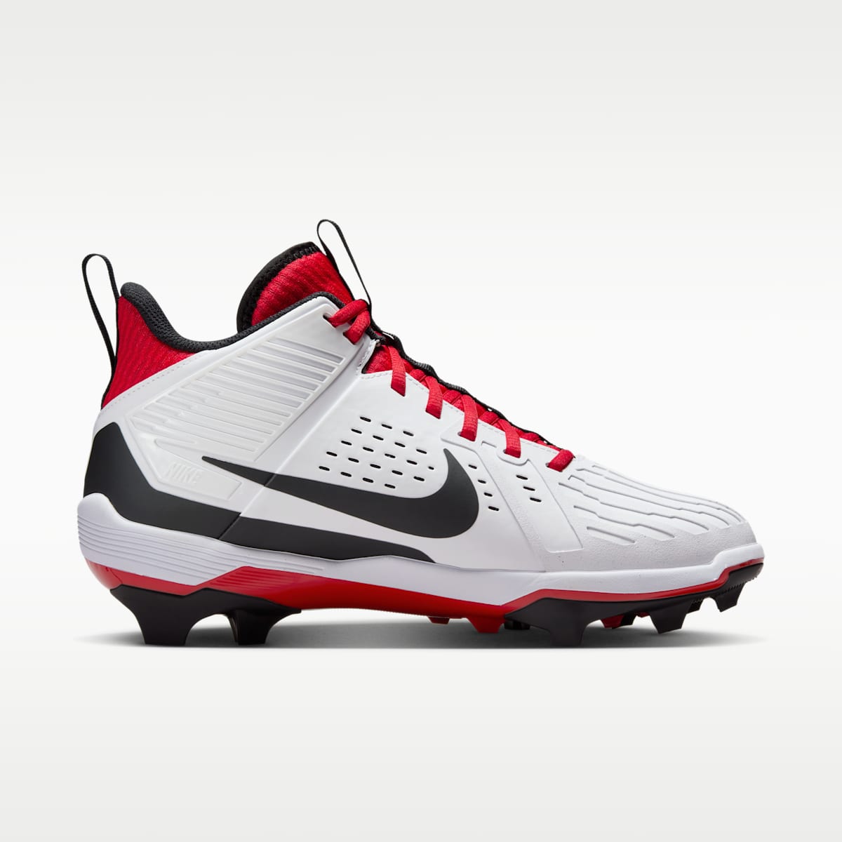 Nike Alpha Menace Strong Men's Football Cleats - White/University Red/Dark Smoke Grey/Black - Image 3