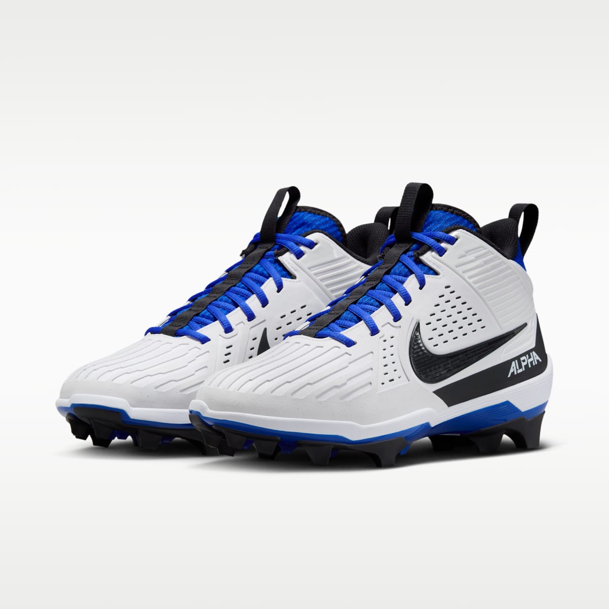 Nike Alpha Menace Strong Men's Football Cleats - White/Hyper Royal/Dark Smoke Grey/Black - Image 5