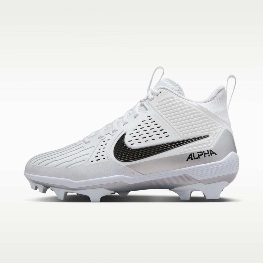 Nike Alpha Menace Strong Men's Football Cleats - White/Metallic Silver/Black - Image 1