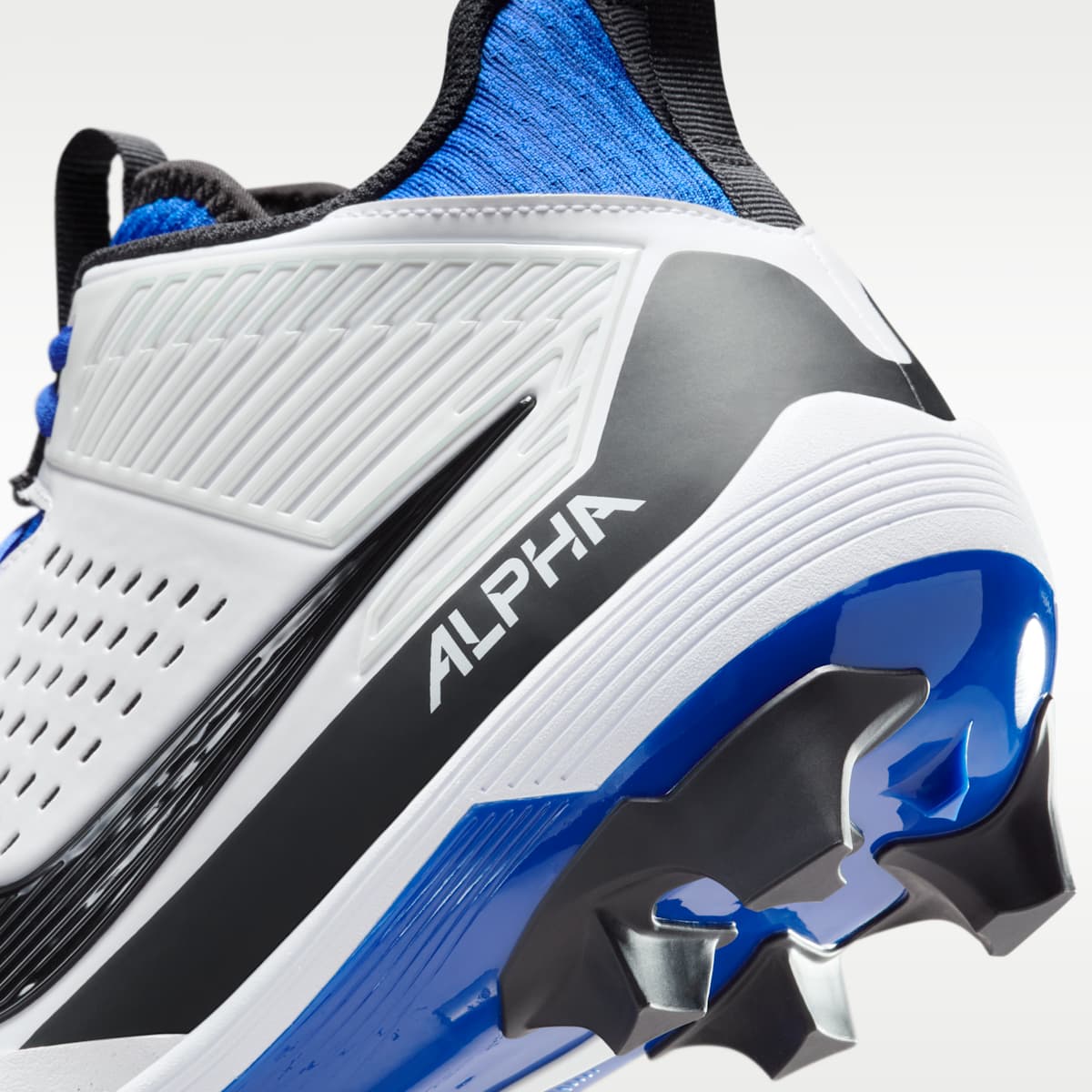 Nike Alpha Menace Strong Men's Football Cleats - White/Hyper Royal/Dark Smoke Grey/Black - Image 9