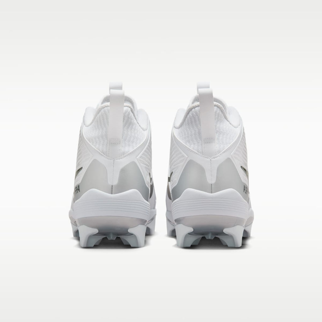 Nike Alpha Menace Strong Men's Football Cleats - White/Metallic Silver/Black - Image 6