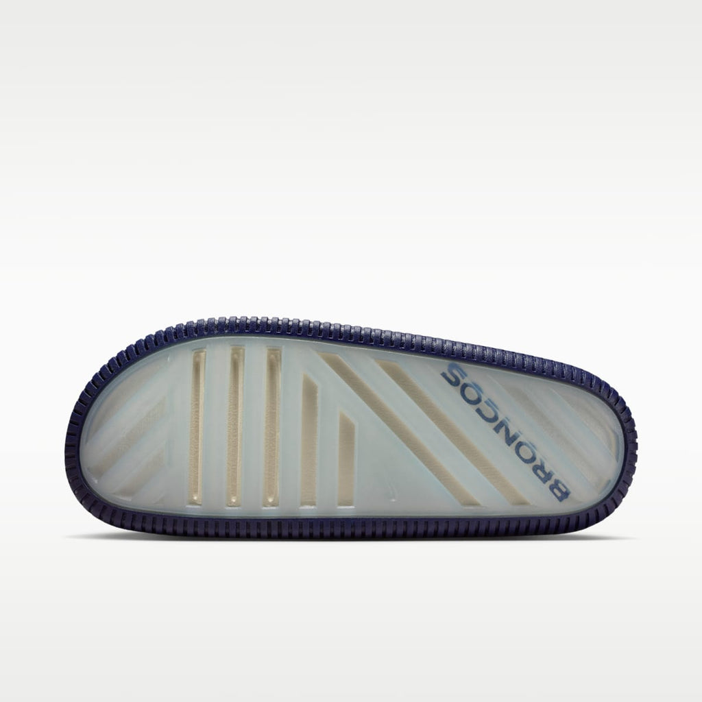 Nike Calm (Denver Broncos) Men's NFL Slides - Sail/Brilliant Orange/College Navy - Image 3