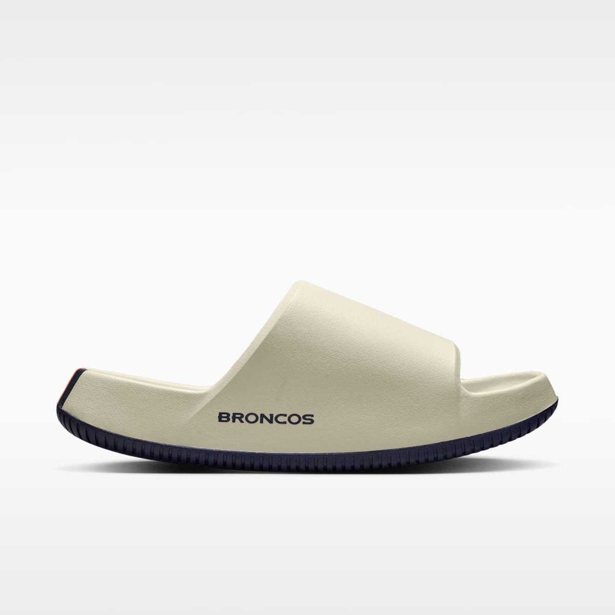 Nike Calm (Denver Broncos) Men's NFL Slides - Sail/Brilliant Orange/College Navy - Image 4