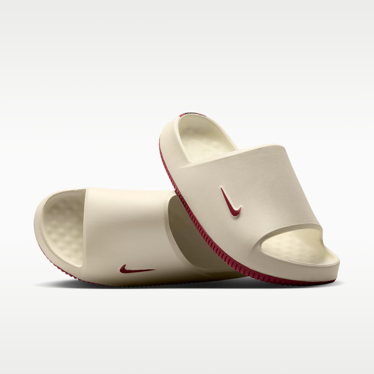 Nike Calm (Atlanta Falcons) Men's NFL Slides - Sail/Black/Gym Red - Image 1