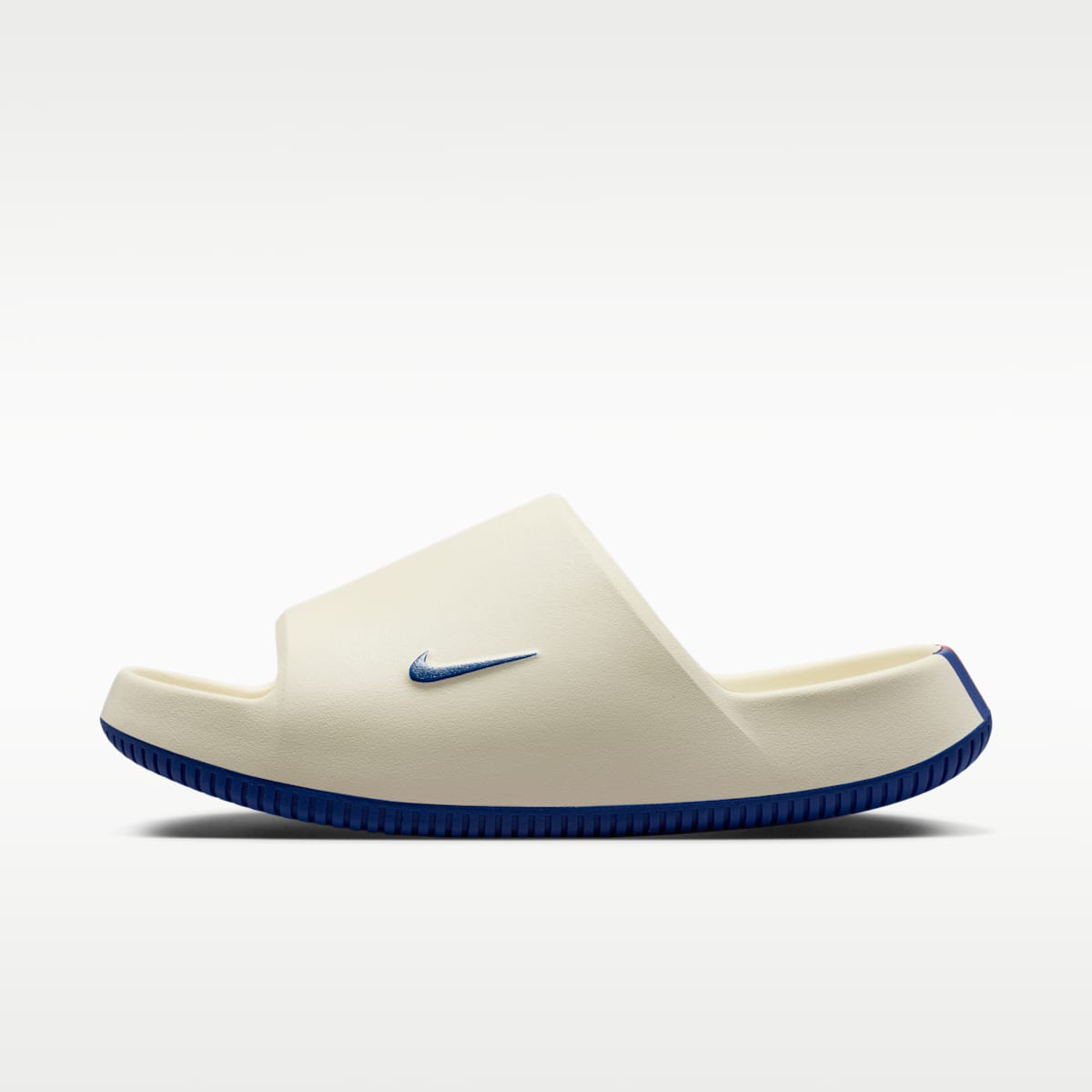 Nike Calm (New York Giants) Men's NFL Slides - Sail/Gym Red/Rush Blue - Image 2