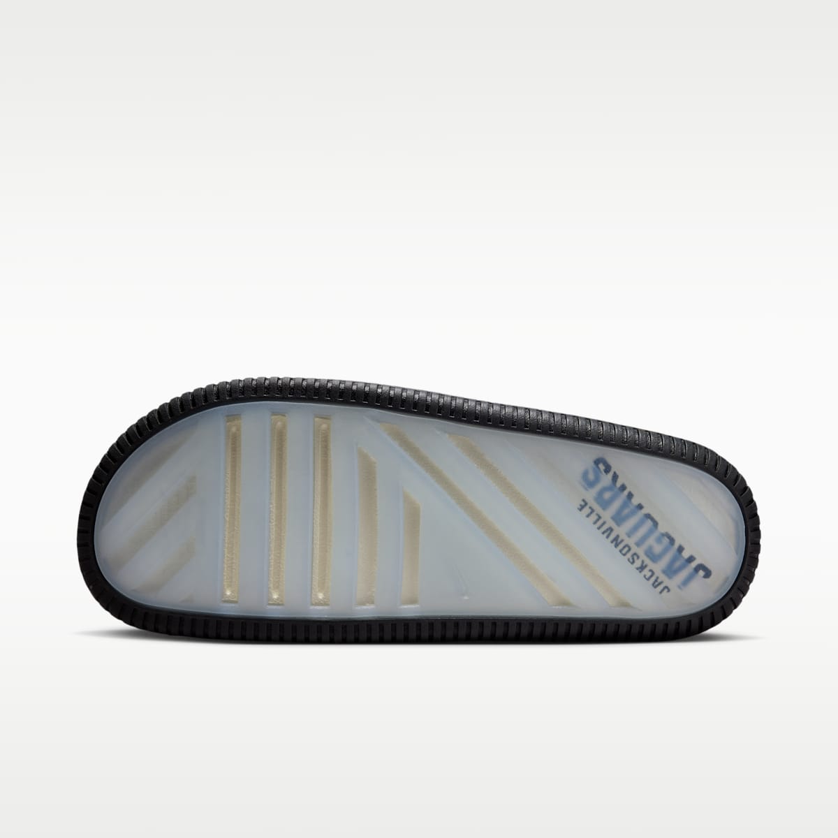 Nike Calm (Jacksonville Jaguars) Men's NFL Slides - Sail/Blustery/Black - Image 3