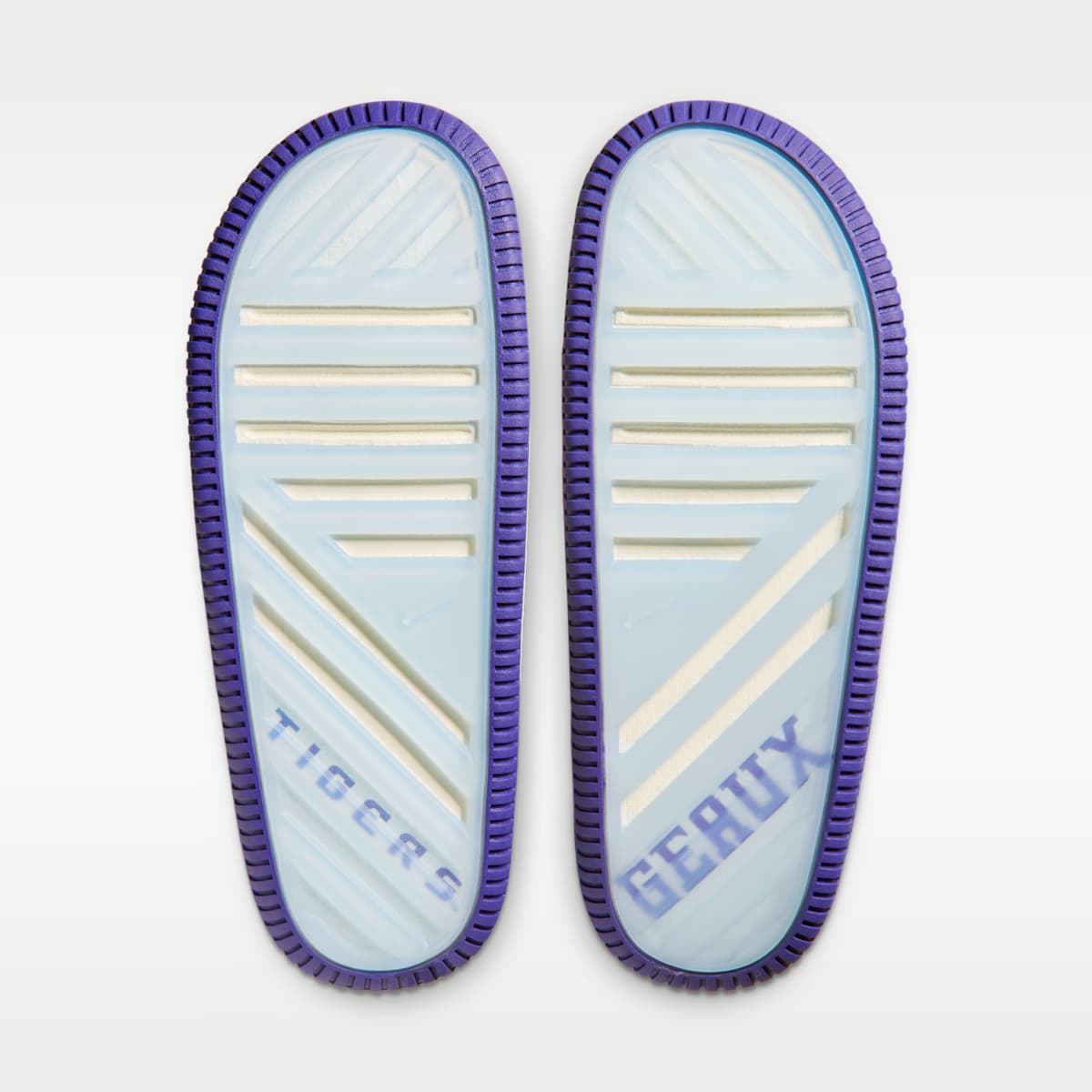 Nike Calm (LSU) Men's College Slides - Sail/Sail/Court Purple - Image 7