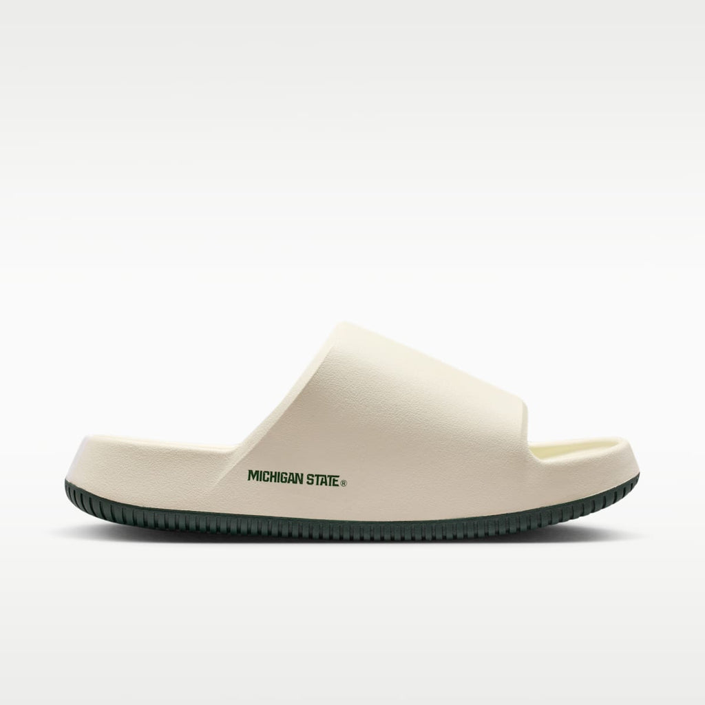 Nike Calm (Michigan State) Men's College Slides - Sail/Sail/Pro Green - Image 4