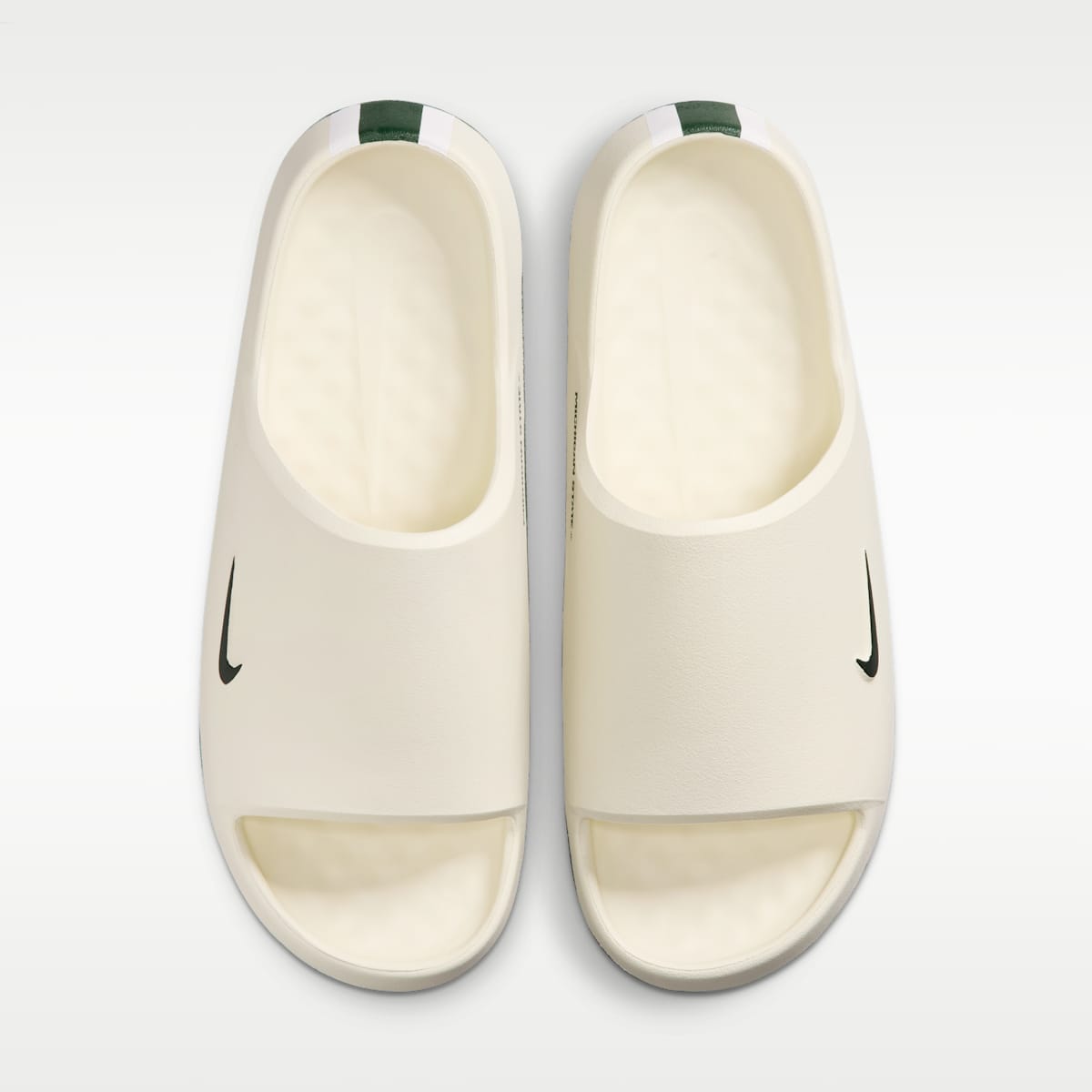 Nike Calm (Michigan State) Men's College Slides - Sail/Sail/Pro Green - Image 5