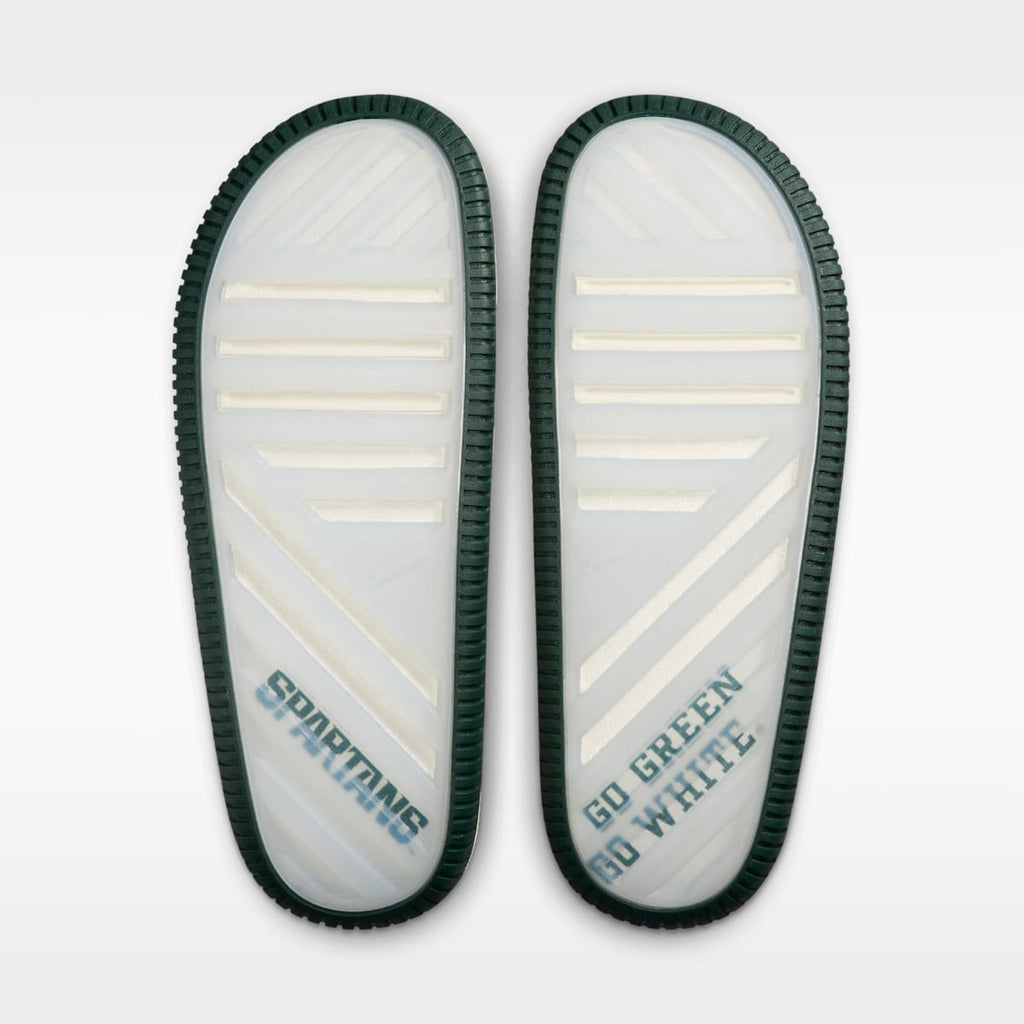 Nike Calm (Michigan State) Men's College Slides - Sail/Sail/Pro Green - Image 7