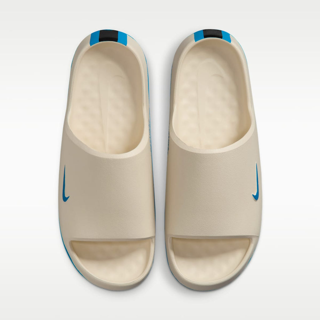Nike Calm (Carolina Panthers) Men's NFL Slides - Sail/Black/Neptune Blue - Image 5