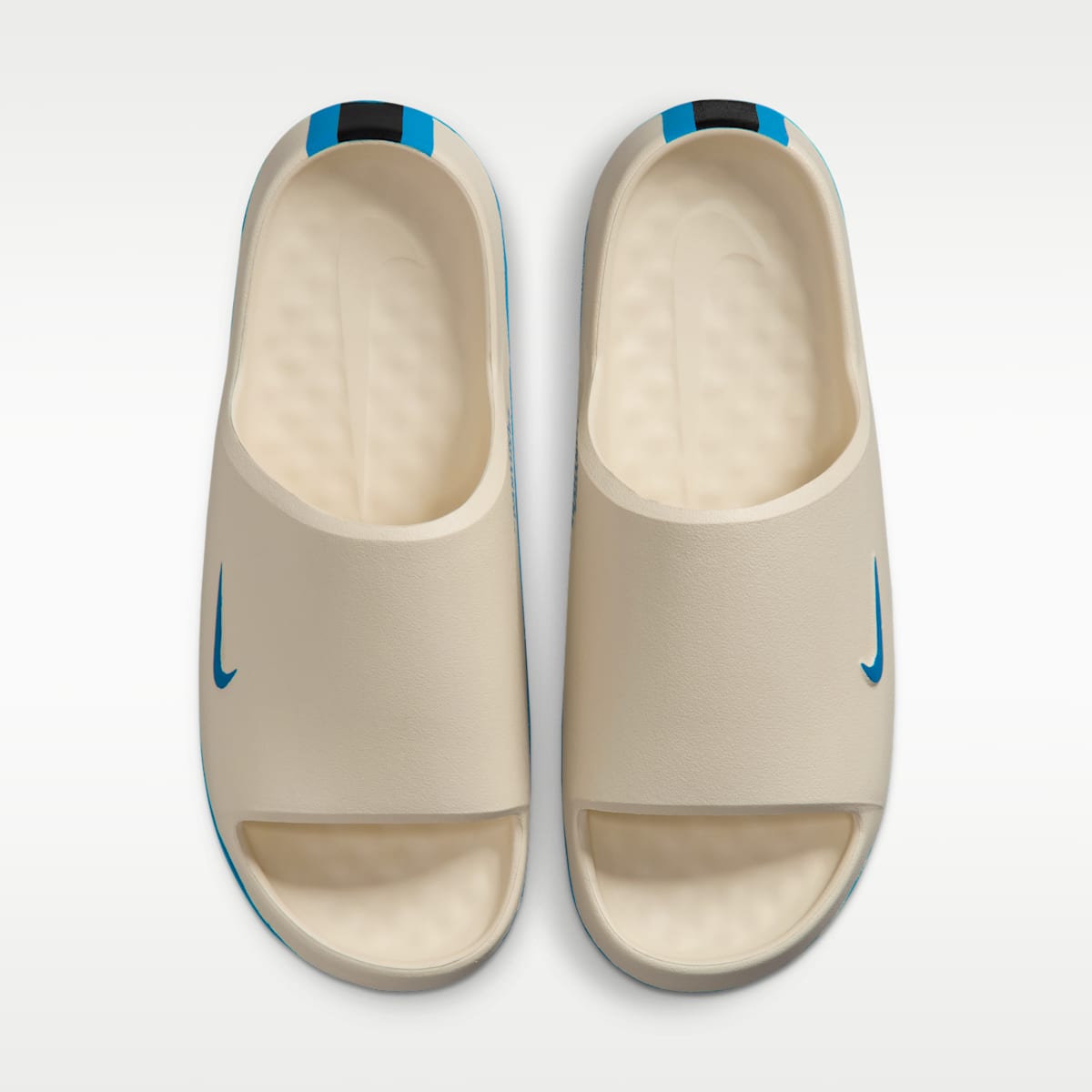 Nike Calm (Carolina Panthers) Men's NFL Slides - Sail/Black/Neptune Blue - Image 5