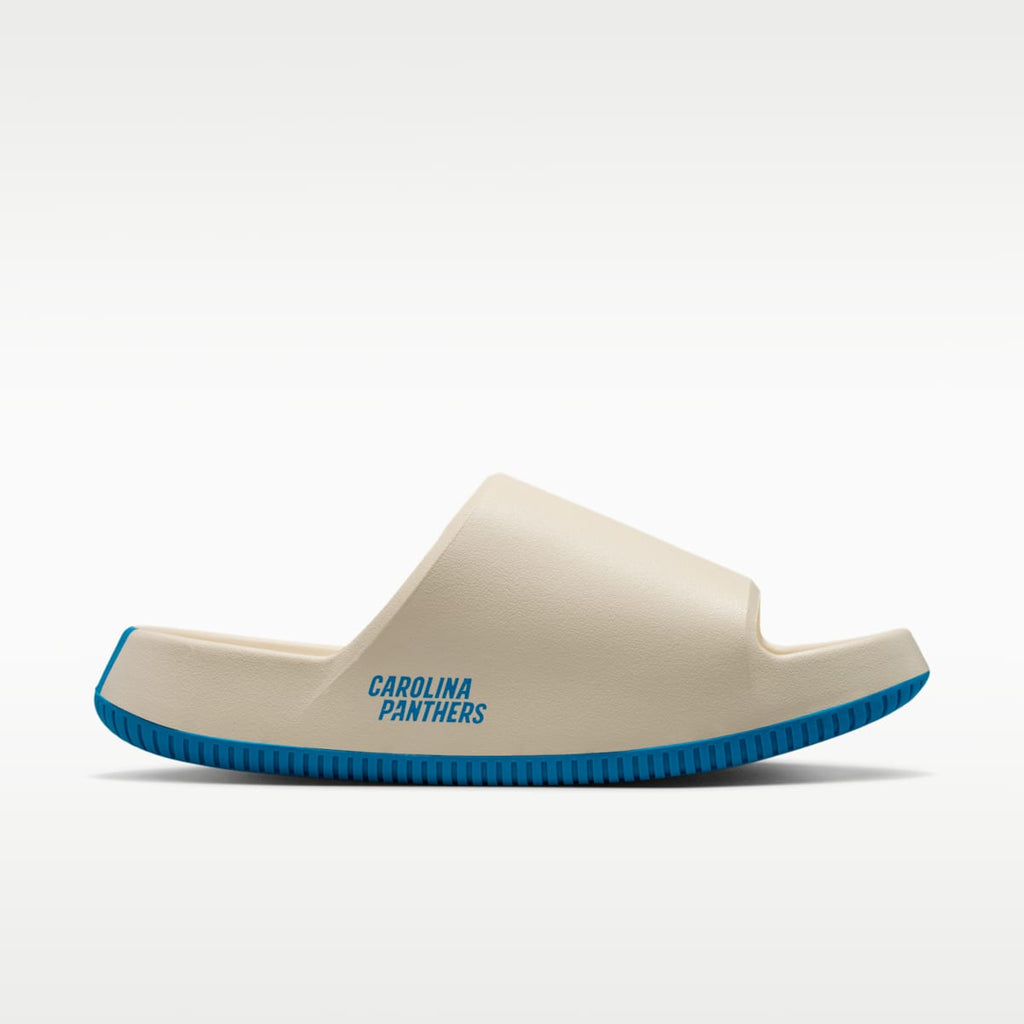 Nike Calm (Carolina Panthers) Men's NFL Slides - Sail/Black/Neptune Blue - Image 4
