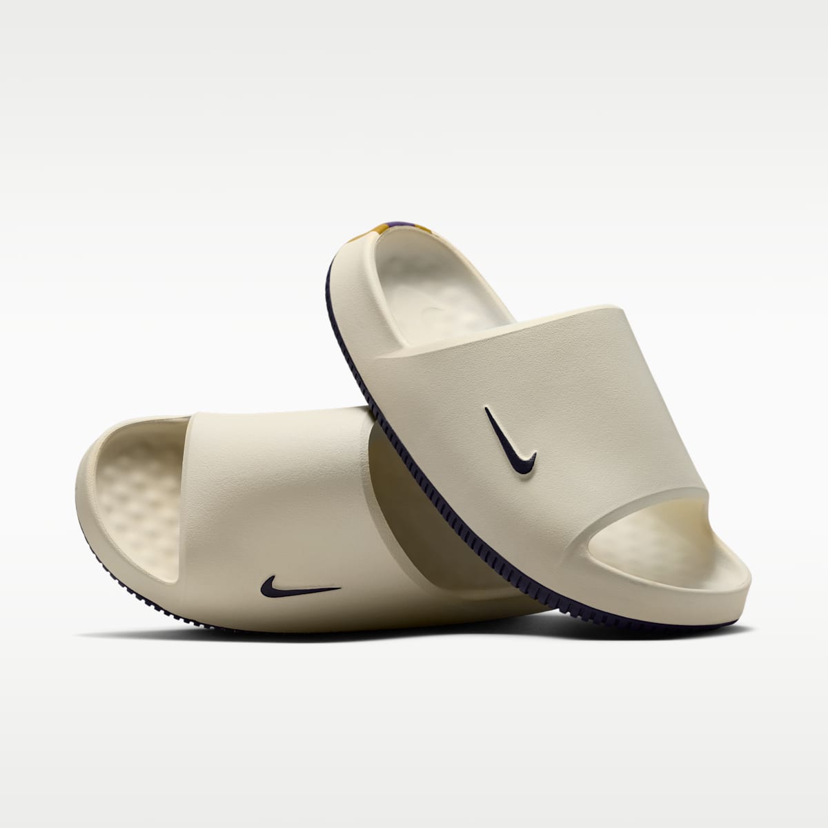 Nike Calm (Baltimore Ravens) Men's NFL Slides - Sail/Ochre/New Orchid - Image 1