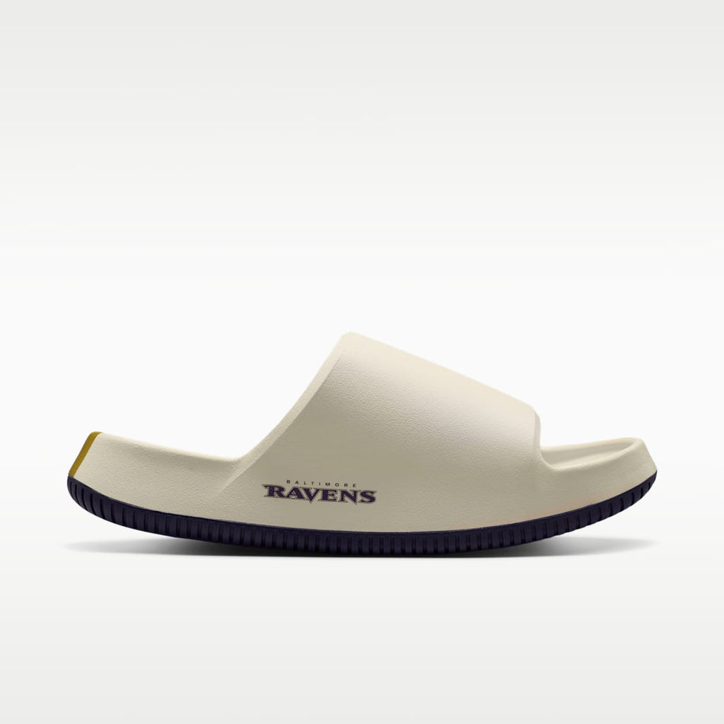 Nike Calm (Baltimore Ravens) Men's NFL Slides - Sail/Ochre/New Orchid - Image 4