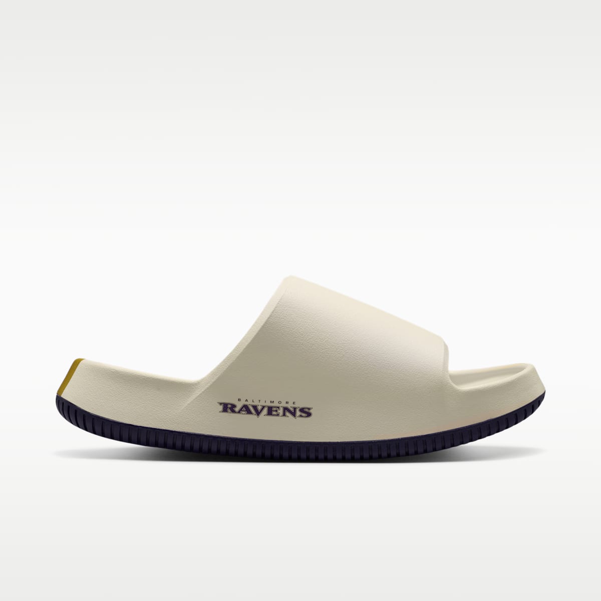 Nike Calm (Baltimore Ravens) Men's NFL Slides - Sail/Ochre/New Orchid - Image 4