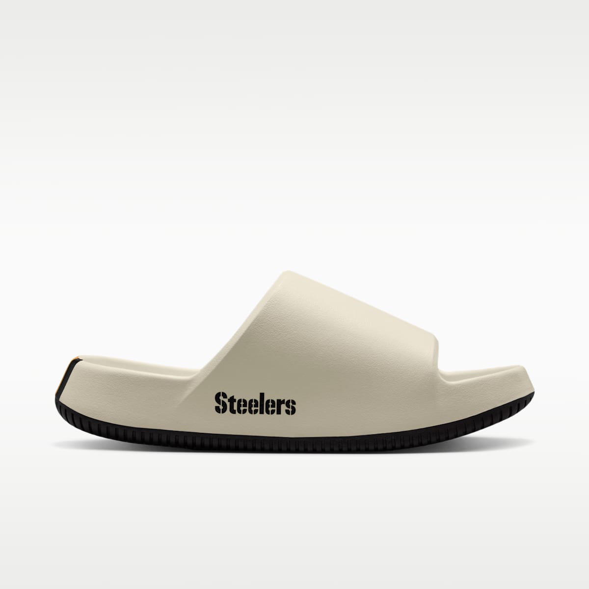 Nike Calm (Pittsburgh Steelers) Men's NFL Slides - Sail/University Gold/Black - Image 4