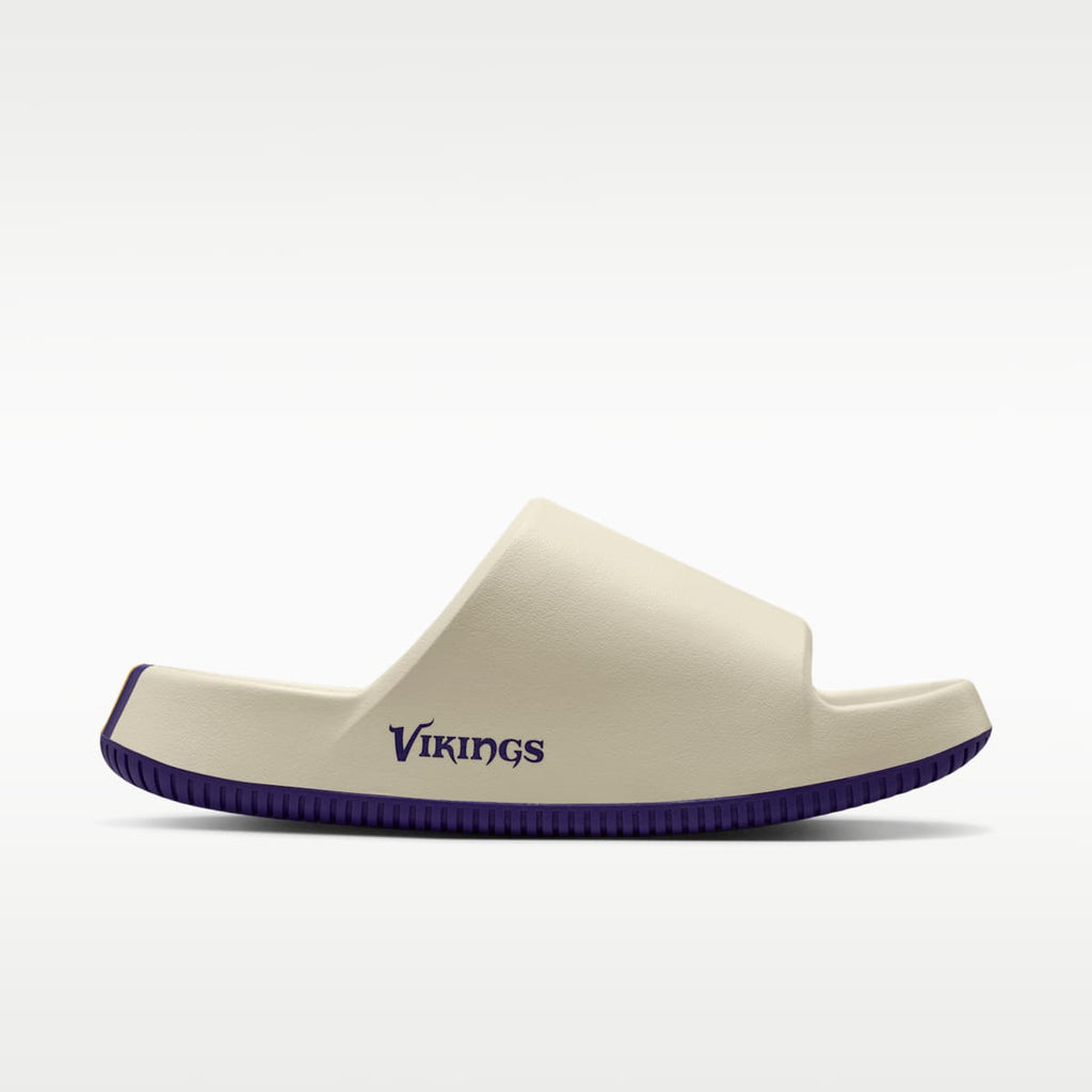 Nike Calm (Minnesota Vikings) Men's NFL Slides - Sail/Gold/Court Purple - Image 4